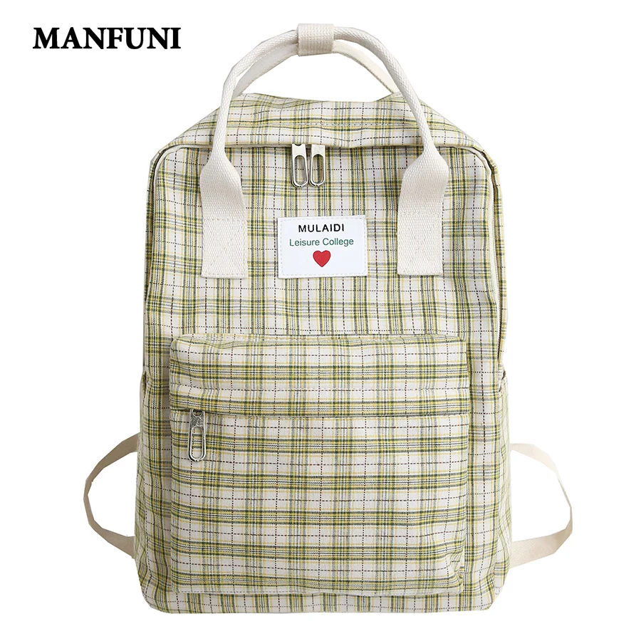 Новый модный женский рюкзак в клетку повседневная портативная вместительная