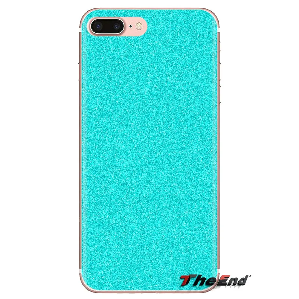 Soft TPU Phone Case For Sony Xperia Z Z1 Z2 Z3 Z5 compact M2 M4 M5 C4 E3 T3 XA Huawei Mate 7 8 Y3II Teal Blue Glitter Background |
