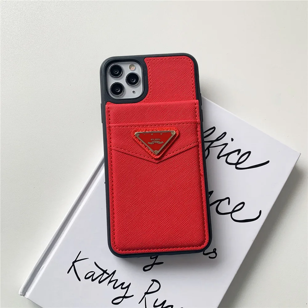 

Luxury Brand Card Holder Phone Case For iPhone 12 12Pro XR XS X 11 Pro Max7 8 Plus 6 6s PU Leather Case For iPhone Xs Max SE2020