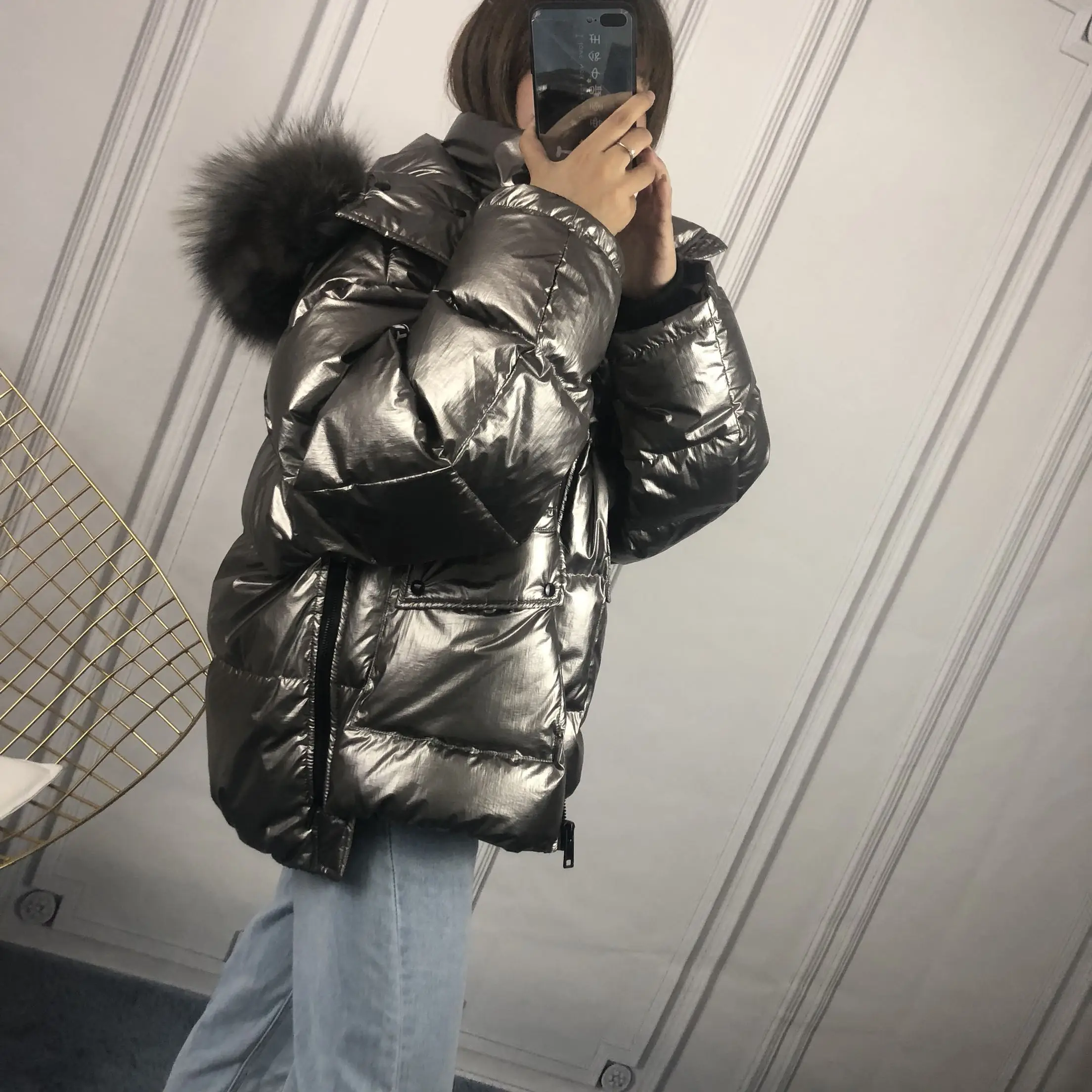 Новое поступление 2021 Женское пальто на утином пуху парки с буфами теплая куртка