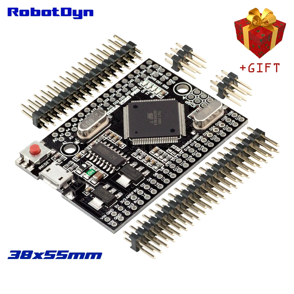 Ардуино Mega 2560 Pro(встраиваемая), CH340G/ATmega2560-16AU, с колодкой