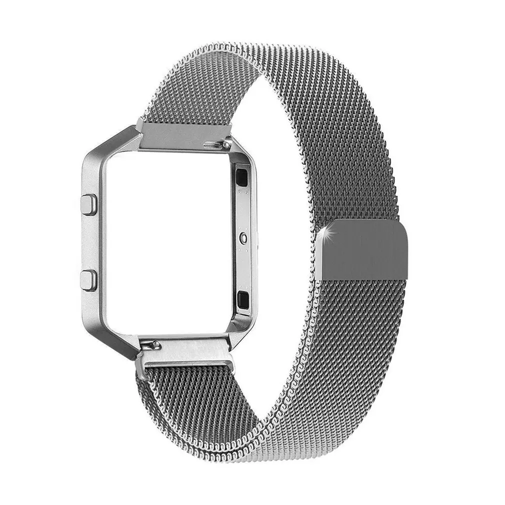 Сетчатый Браслет с металлической рамкой для часов Fitbit Blaze браслет из нержавеющей