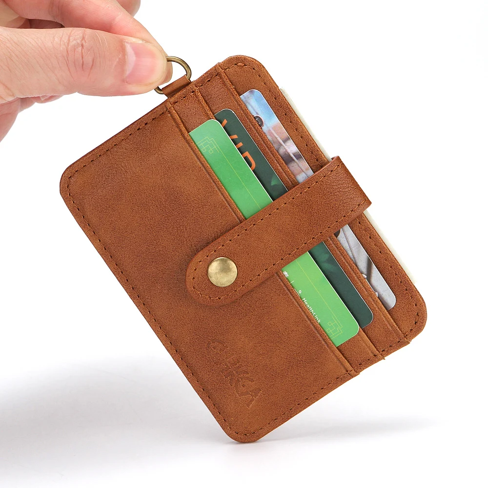 

Супер тонкий кожаный бумажник для Бизнес Для мужчин мульти-функциональный чехол-портмоне на застежке с отделением для монет и паспорта кре...