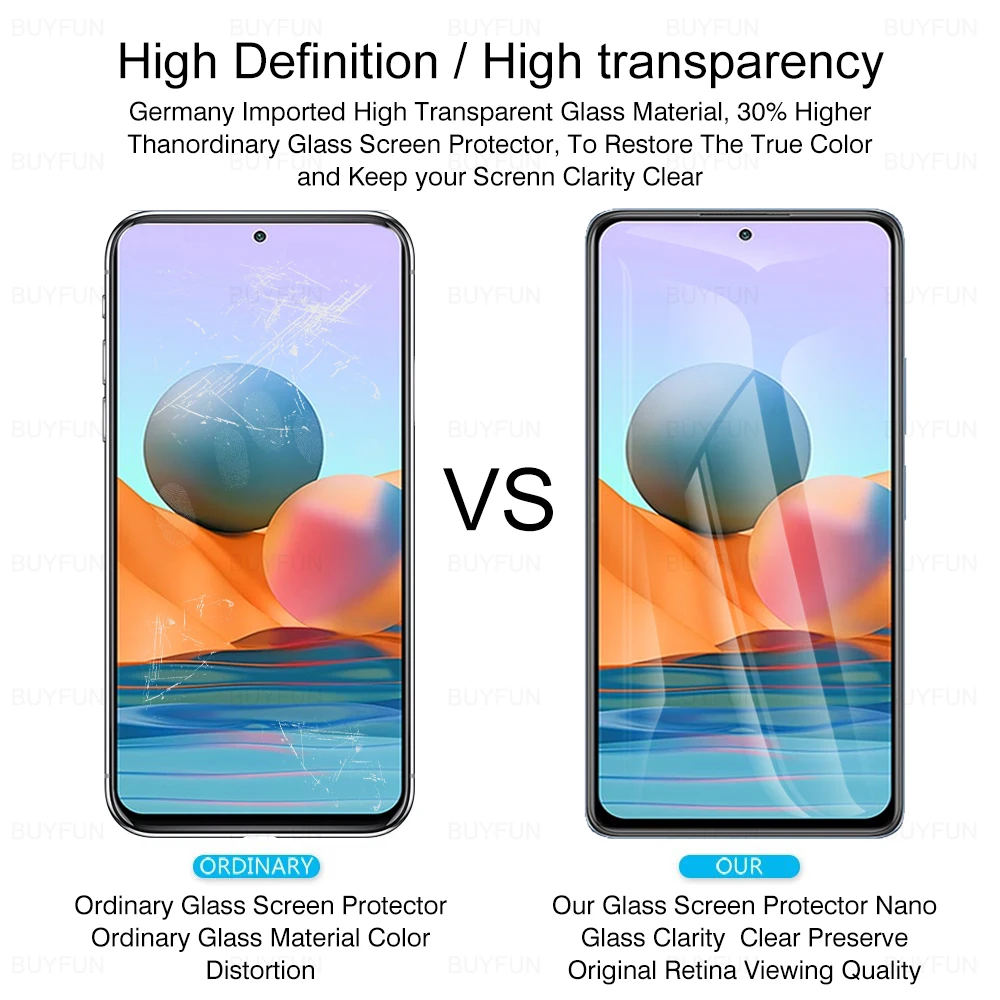 for readmi note 10 pro glass tempered glasses for xiaomi redmi note 10 note10 pro glas anti-scratch screen protectors film 2pcs