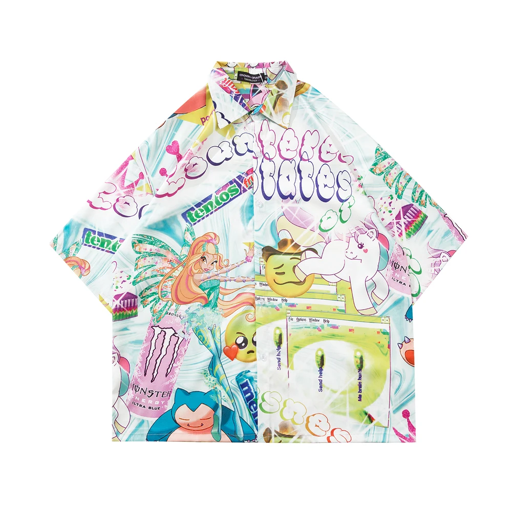 Женская Гавайская блузка в стиле Харадзюку летняя большого размера плюс с