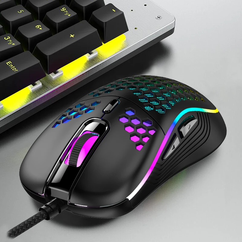 2022 gaming mouse gamer usb wired mice rgb backlight 6 keys mouse for pc gaming mouse laptop computer game mouse hollow free global shipping