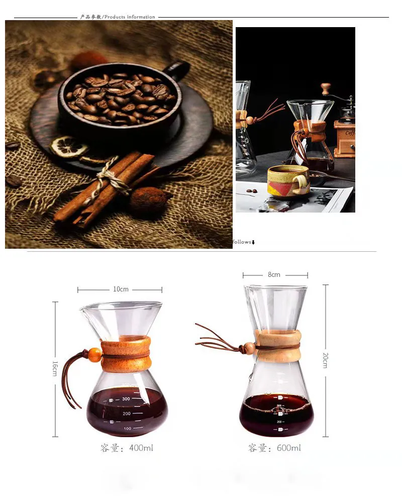 cold brew coffee maker pot Barista Classic Glass kettle reusable espresso Percolator Pour Over Machine kitchen accessories tools