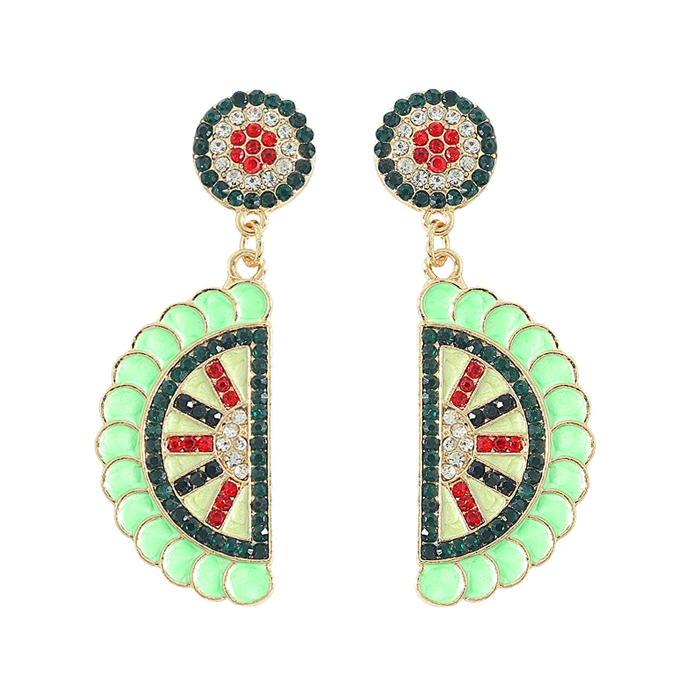 Двакаман Ожерелье в форме арбуза из бисера с кристаллами для женщин и девочек, летняя милая фруктовая джеммы аксессуары оптом.