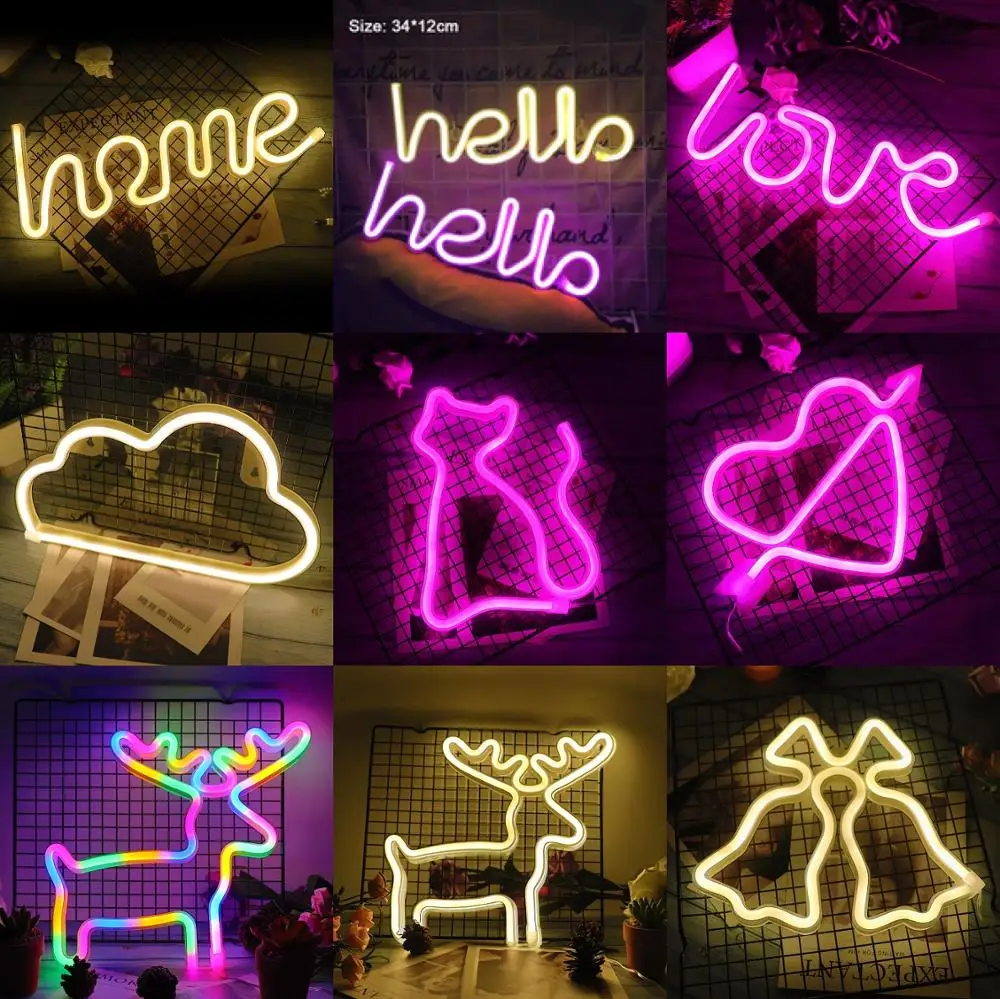 

Multi Styles LED Neon Light Sign Creative 520 LOVE Wedding Party Decoration Neon Lamp Valentines Xmas Gift Home Room Night light