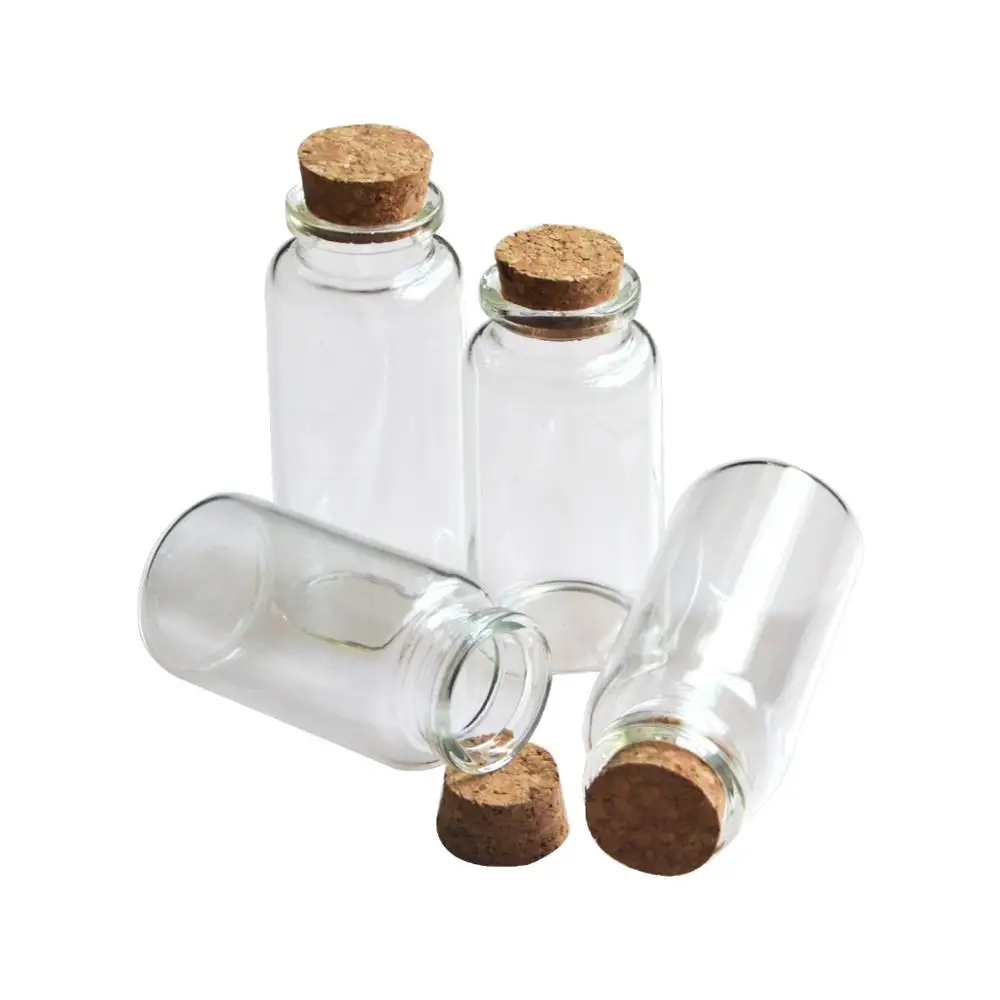 Оптовая продажа 100 шт./лот стеклянные бутылки с пробковой пробкой маленькие