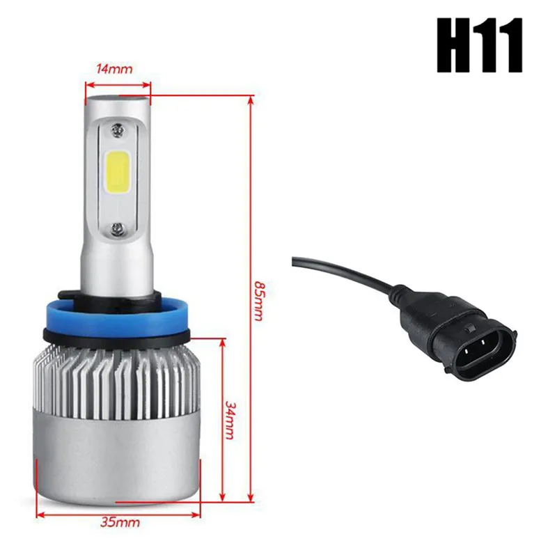 

1 Pcs H4 H7 H11 COB Car LED Headlight Bulbs Hi-Lo Beam 36W 16000LM 6000K Auto Headlamp Led Car Light 12V Car Styling Bright