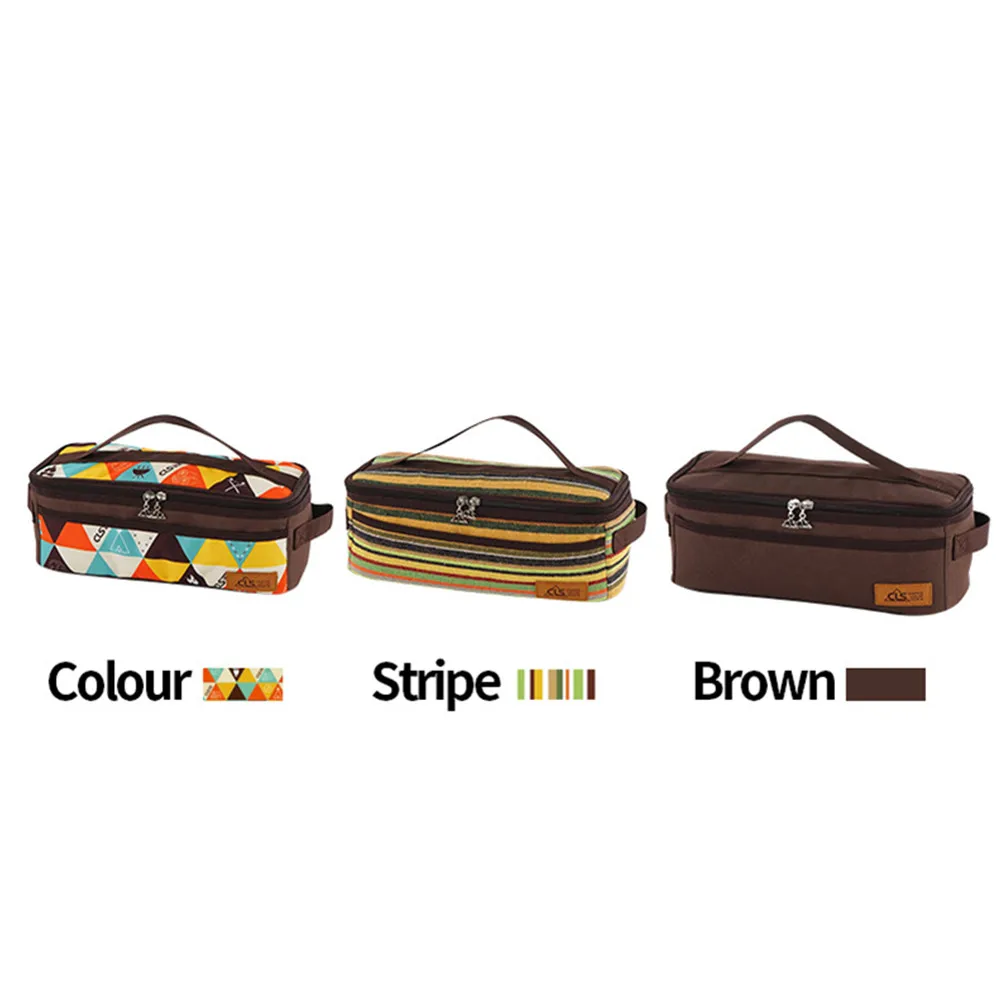 

3 Colors Waterproof Oxford Cloth Outdoor Picnic Camping Kitchen Utensil Cookware Zippered Carrying Storage Bag With Dual Handle