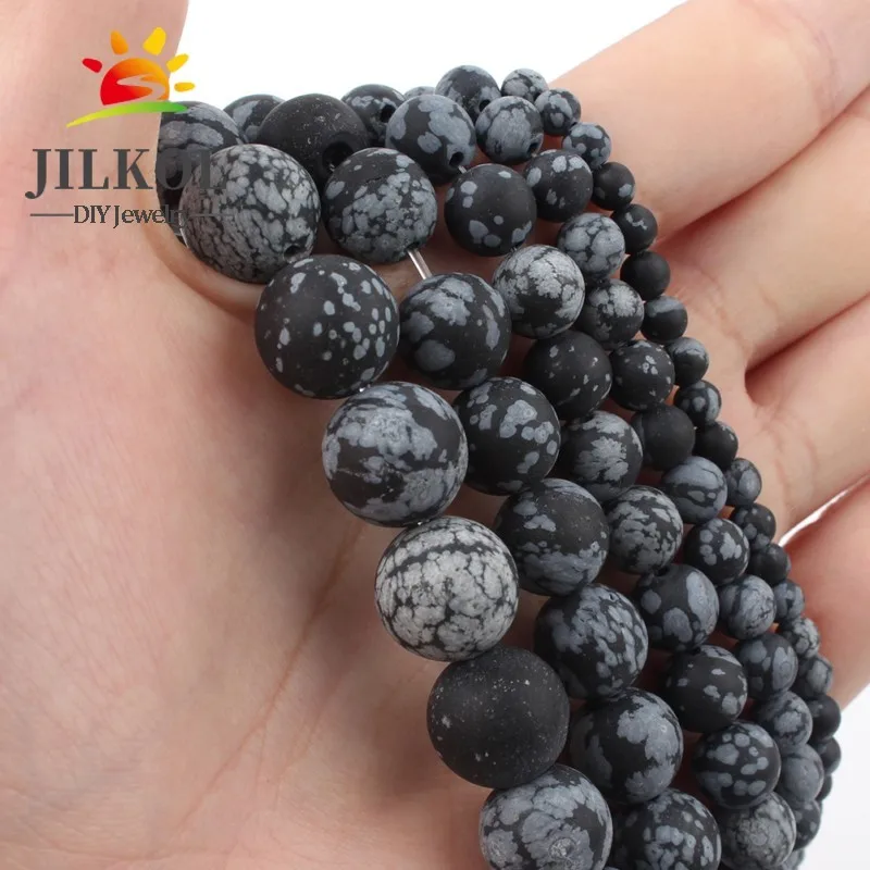 Натуральный камень матовые снежные хлопья яшмы вокруг свободные бусины для