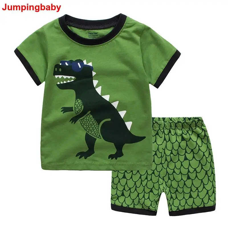 

2019 Boys Clothing Sets Kids Tracksuits Dinosaur Summer Conjunto Menino Animal Print Pajama Set Vetement Enfant Ensemble Garcon