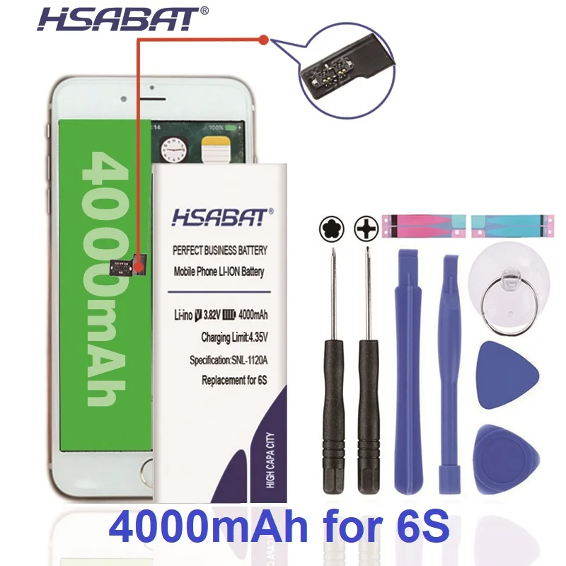 Аккумулятор HSABAT 4000 мАч мобильный телефон для iPhone 6s 4 7 дюйма iphone6s 6GS|Аккумуляторы