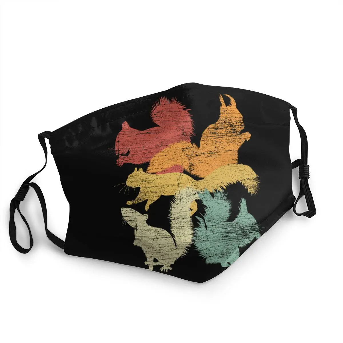 

Breathable Retro Colorful Squirrel Grunge Mouth Mask Cartoon Anti Haze Dust Protection Cover Respirator Mouth Muffle