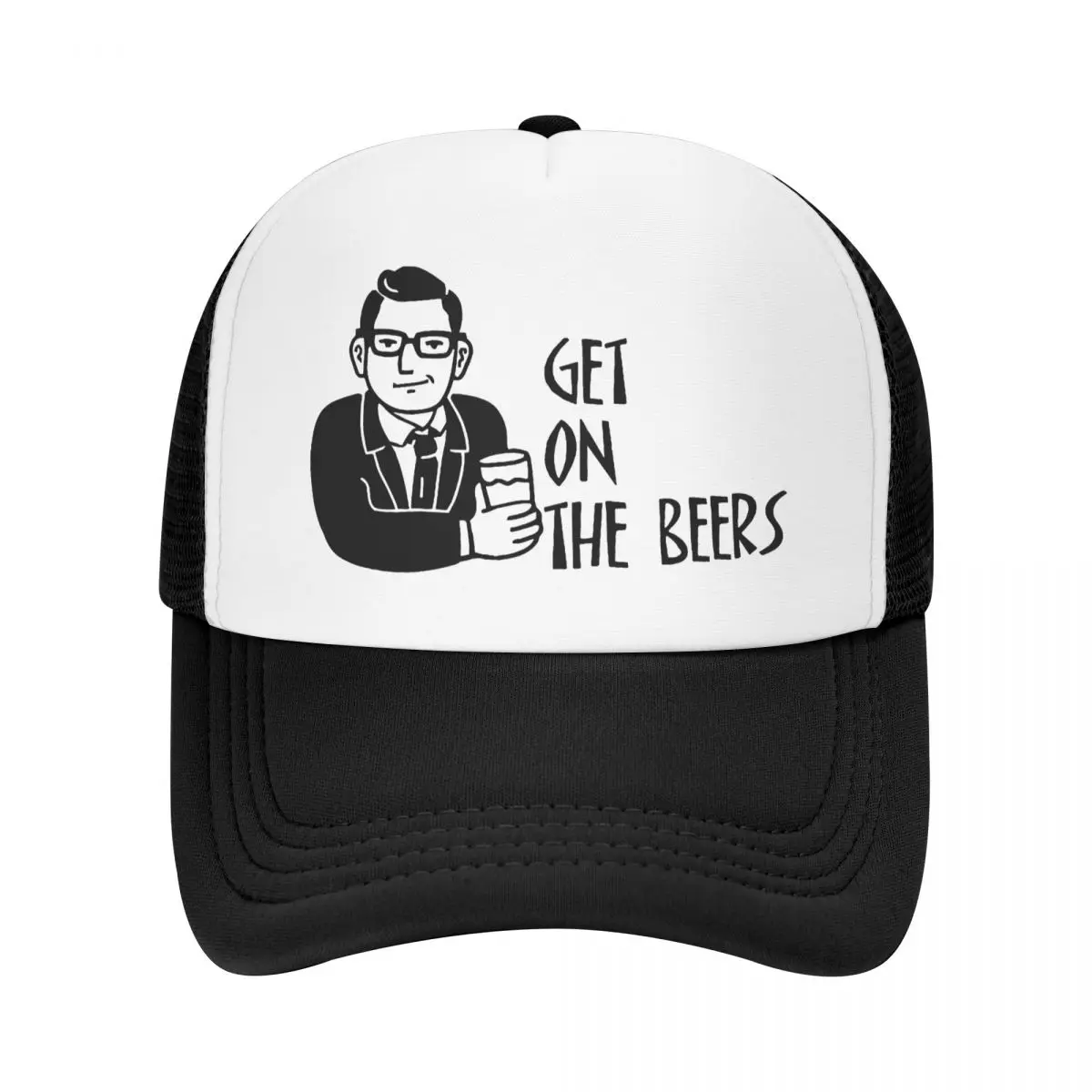 

Базовая Кепка-тракер Get On The beer, бейсболка в сеточку с художественной культурой пива для мужчин и женщин, Мужская кепка в стиле хип-хоп, Снэпбэ...