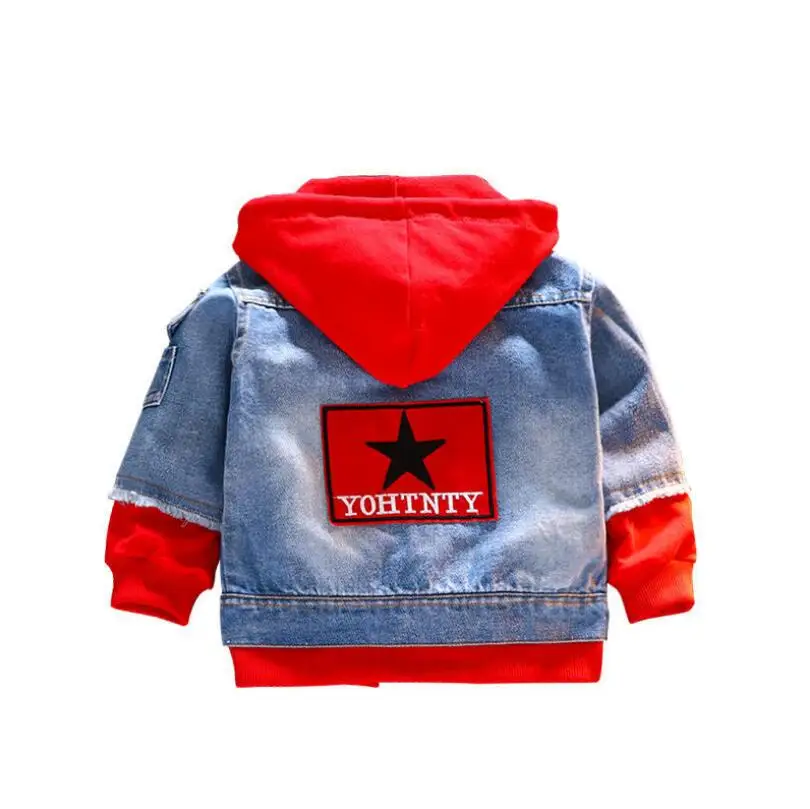 Куртка для девочек детские толстовки с капюшоном мальчиков Джинсовая Верхняя