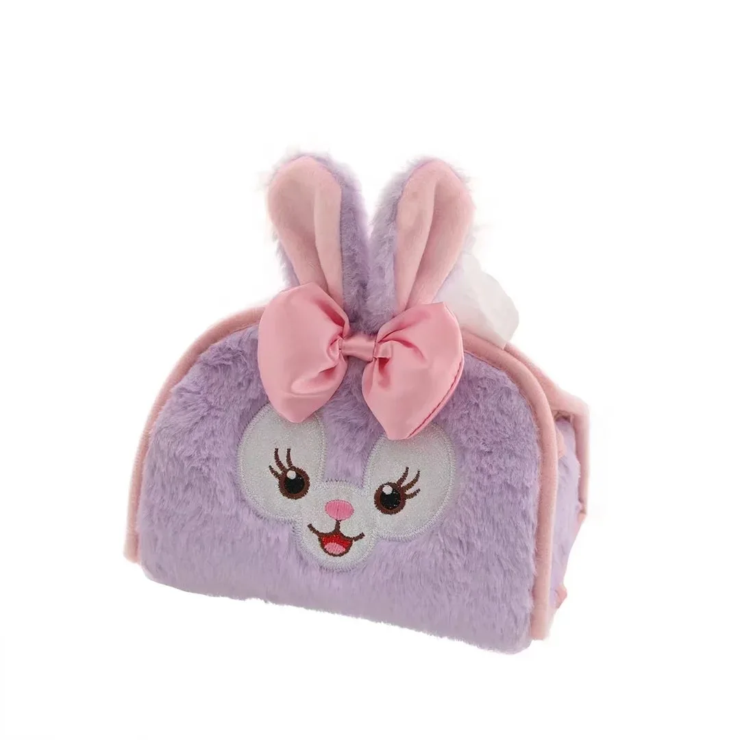 

Plush Tissue Drawer Box Cartoon Household Living Room Storage Box Tray Paper Container for Car Home Use Bathroom Accessories