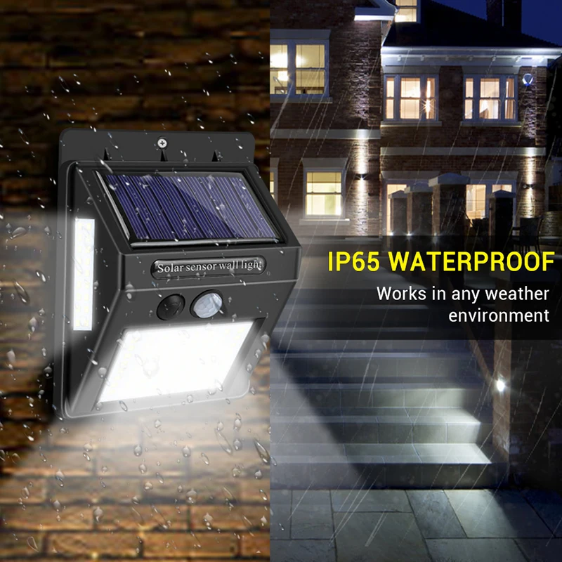 

100 LEDs Outdoor Solar Lamp for Garden Lantern Lights Solar Powered Waterproof PIR Motion Sensor Sandlot Lamp DIY Exterior Light