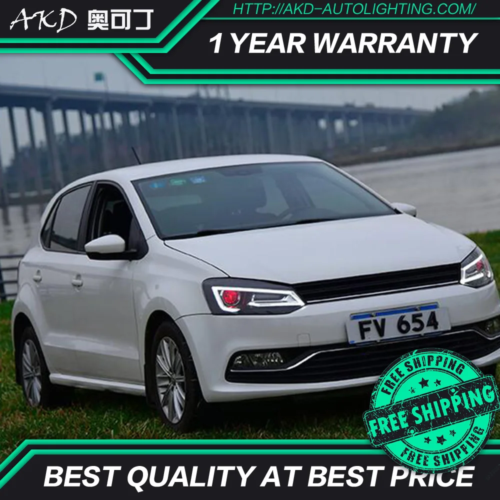 AKD тюнинг автомобильных фар для VW Polo светодиодные фары DRL ходовые огни Bi-Xenon Beam