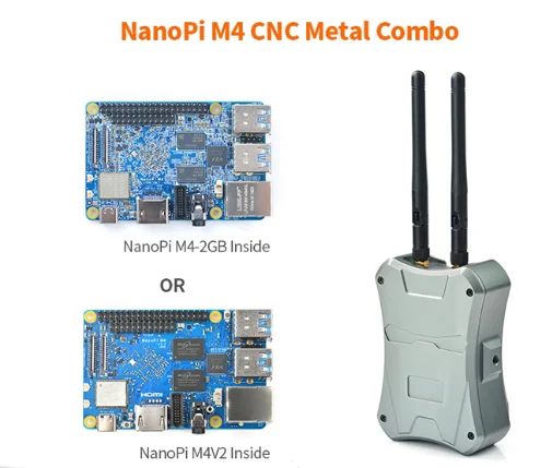 Металлический чехол с ЧПУ NanoPi M4V2, комбинированный, Rockchip FriendlyELEC RK3399 SoC 2,4G и 5G, двухдиапазонный Wi-Fi + Bluetooth 4,1, Ubuntu, Android