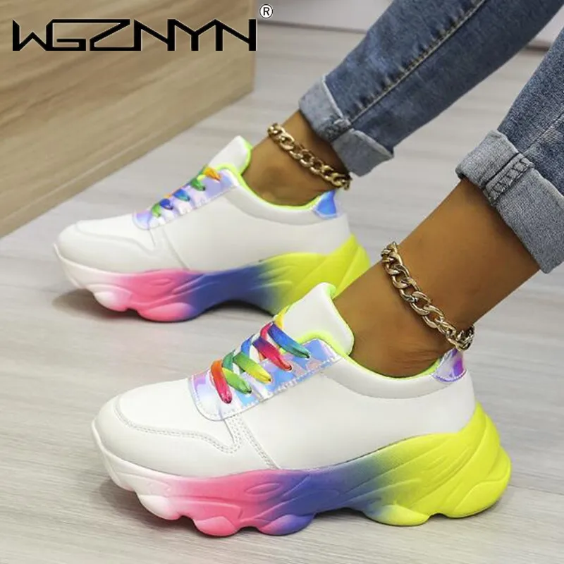 

New Sneakers Women Platform Shoes Female Fashion Colorful Basket Femme Vulcanized Shoes Autumn Designer Chunky Sneakers Woman