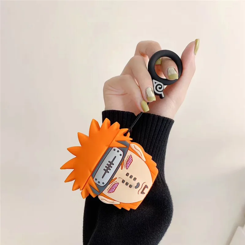 

For AirPods Case NARUTO Pein Soft Silicone Earphone Cases For Apple Airpods 1 2 Protect Cover Funda with Finger Ring Strap MNL1
