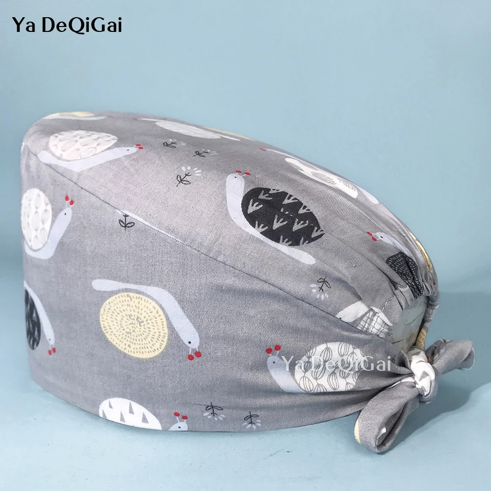 

Multicolor Breathable Men's and Women's Surgical Cap Fashion Cartoon Printing Beauty Salon Nursing Cap Pure Cotton nursing hats