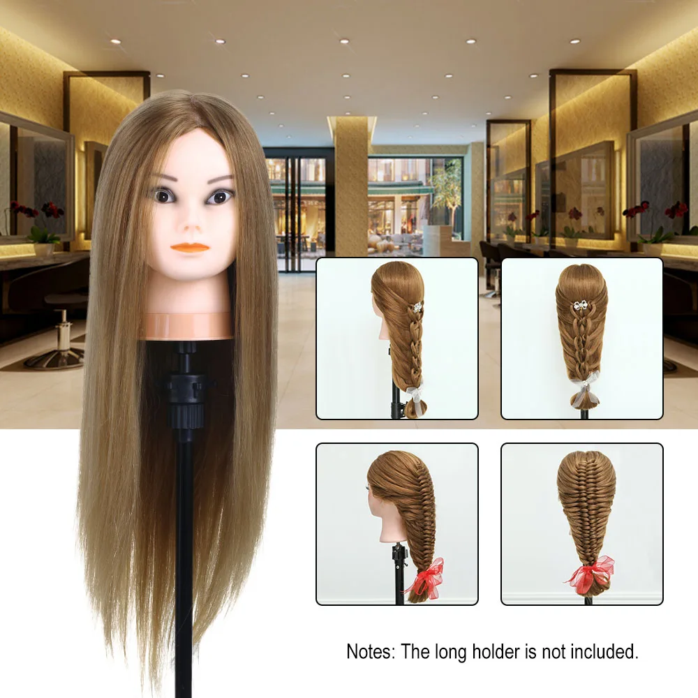 Тренировочная головка 75% настоящие человеческие волосы манекен голова