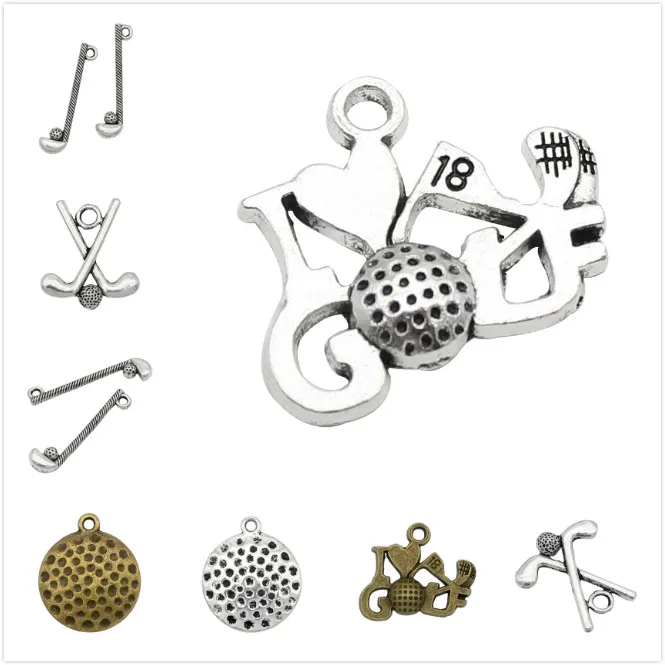 20 ~ 80 шт античные серебряные латунные Золотые 3D Подвески для клюшек гольфа |