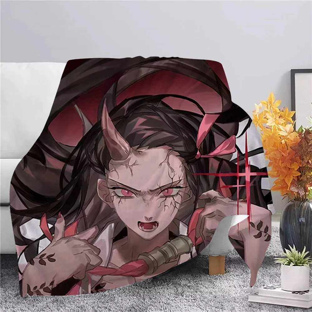 

CLOOCL Anime Demon Slayer Kimetsu No Yaiba Season 2 Flannel Blanket 3D Print Blanket Sofa Bedding Hiking Picnic Quilts