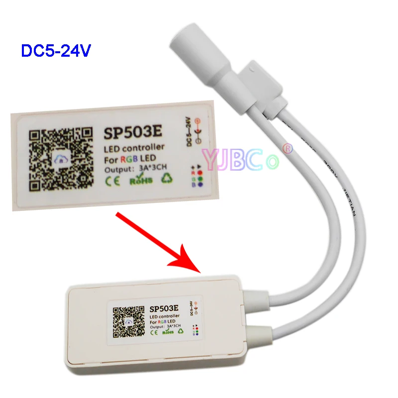 Контроллер светодиодсветильник ленты SP503E RGB 5 в постоянного тока 12 В 24 5050 5630 5730