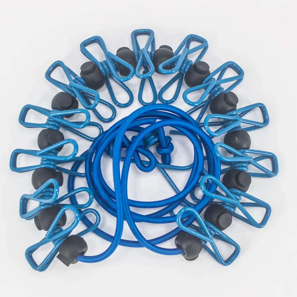 12 × клипса ткань стиральная линия Сушилка Одежда Путешествия лагерь Веревка для