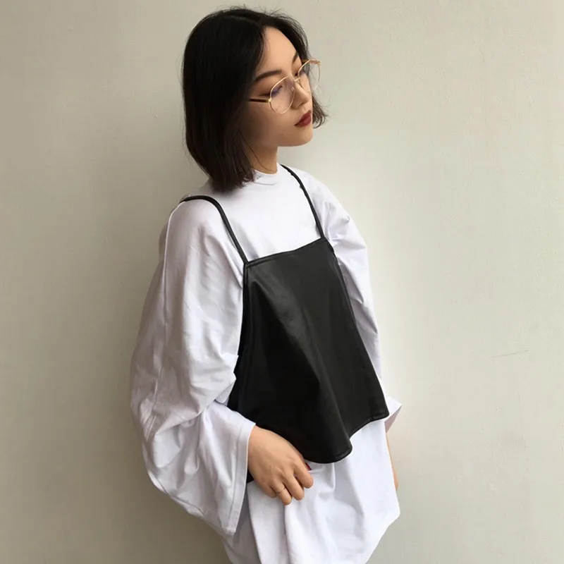 

2pcs t-shirt white tshirt + black top long sleeve ins fashion women shirt autumn street style female 2019 new clothing