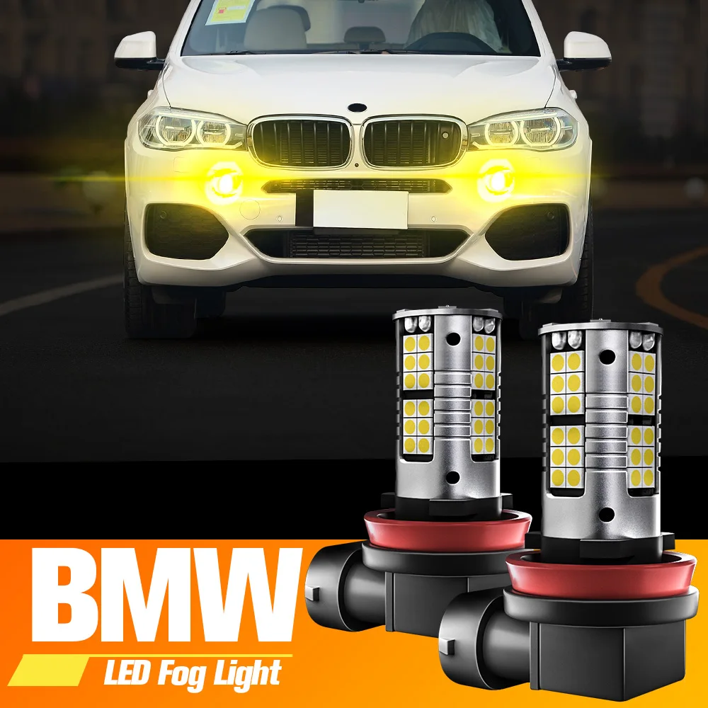2pcs LED Fog Light Blub H8 Lamp Canbus No Error For BMW X1 F48 2014-2018 X2 F39 X4 F26 X5 F15 F85 2013-2018 X6 F16 F86