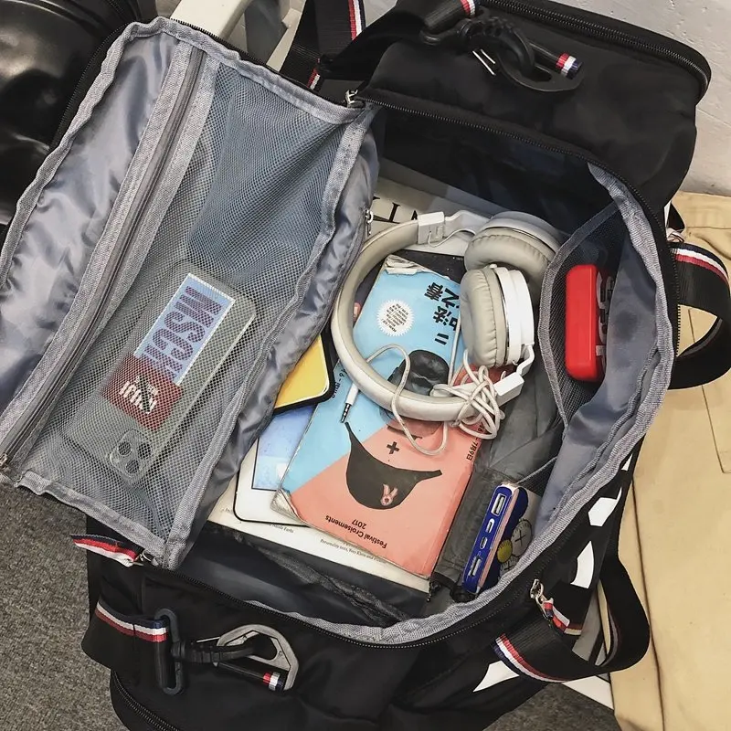 Women's Fitness Bag with Shoes Comparent Dry Wet Separation Exercise Yoga Swimming Training Bag Portable Travel Bag 2021