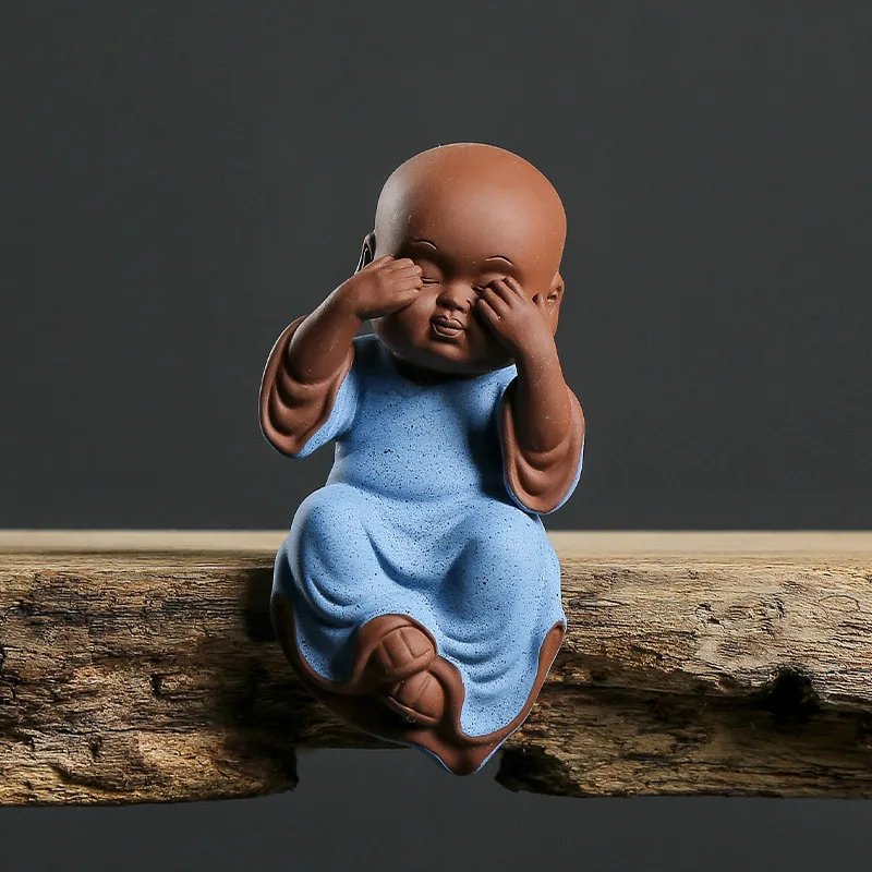 Статуи Будды керамические украшения из фиолетового песка домашнее украшение