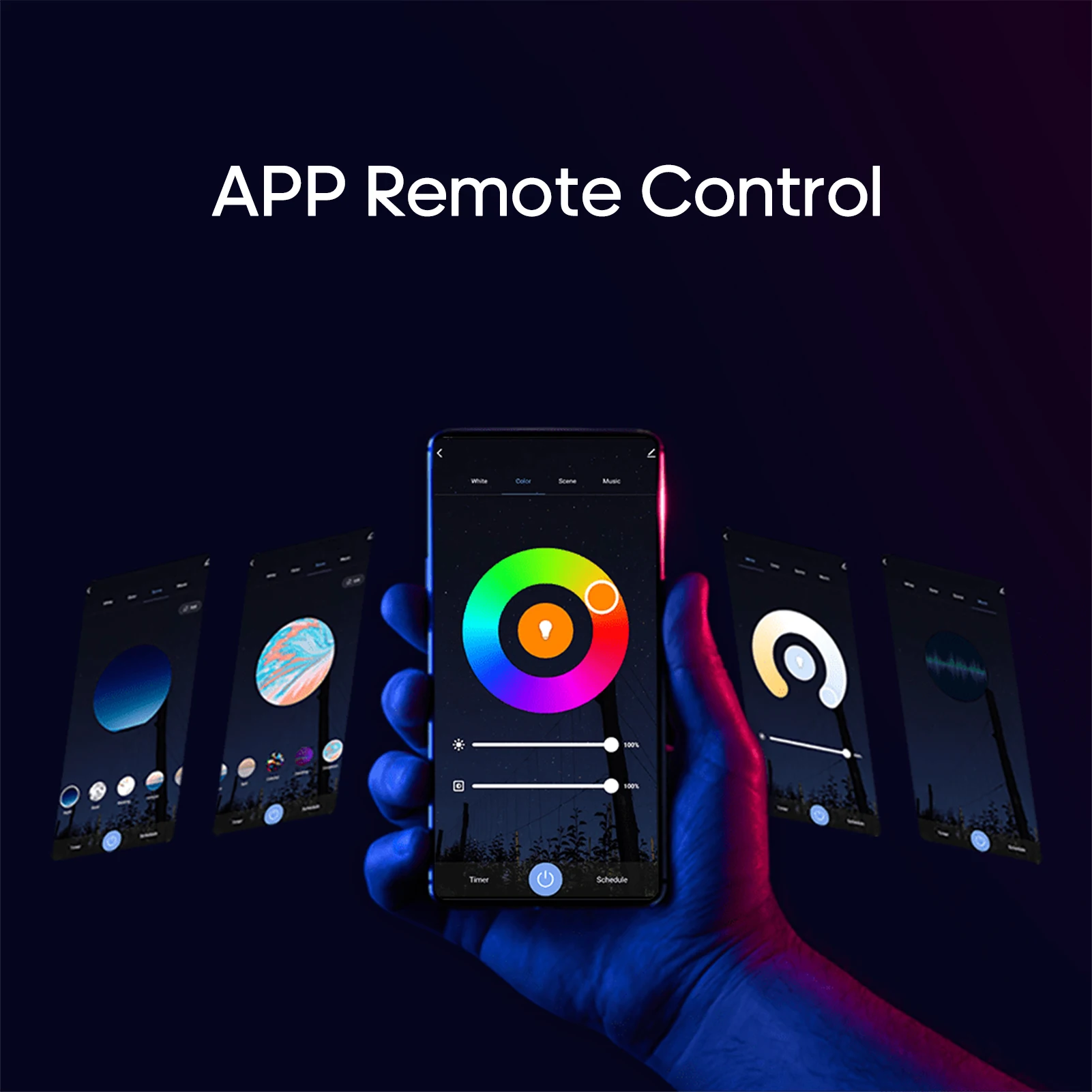 

1M 2M WiFi Intelligent Light Strip 3000-6500K RGB+CCT Adjustable Light Timing Switch APP Remote Control Voice Control