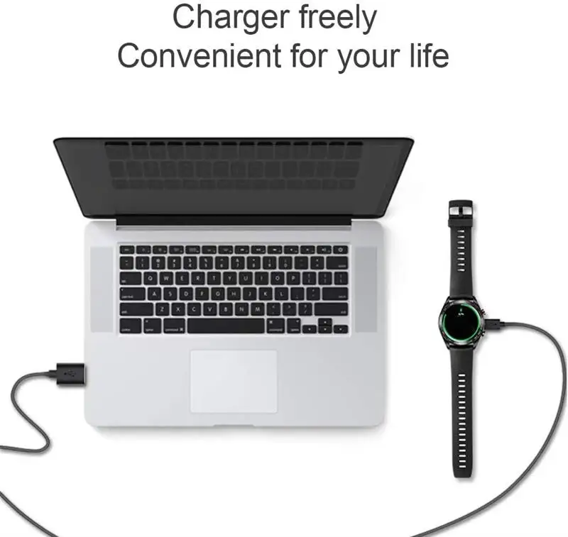 

New Charger Dock USB Smart Watch Fast Charging Cable Base Cradle Replacement for Huwei Watch G, Black/White