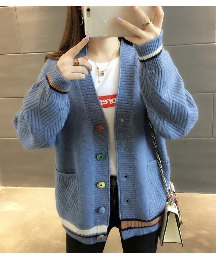 Online Celebrity Sweater Coat Women's 2021 Spring and Autumn New Korean Style Loose Short Student Western All-Matching |