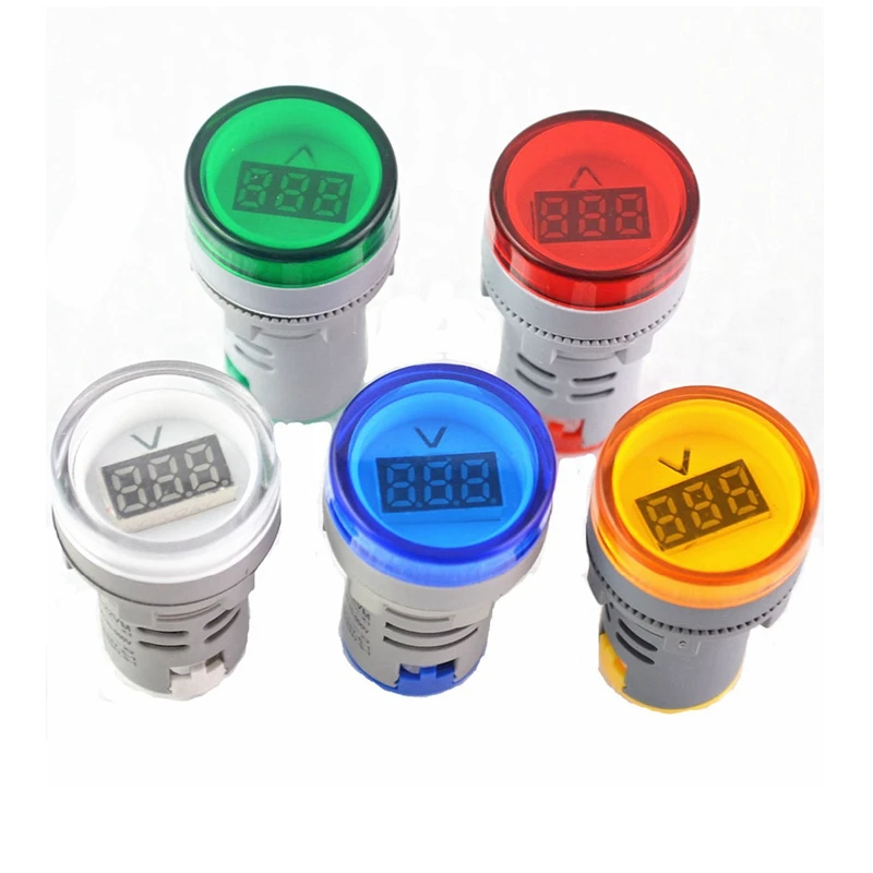 

LED Voltmeter Signal Lights Digital Display Gauge Volt Voltage Meter Indicator Lamp Tester Measuring Range AC 20-500V
