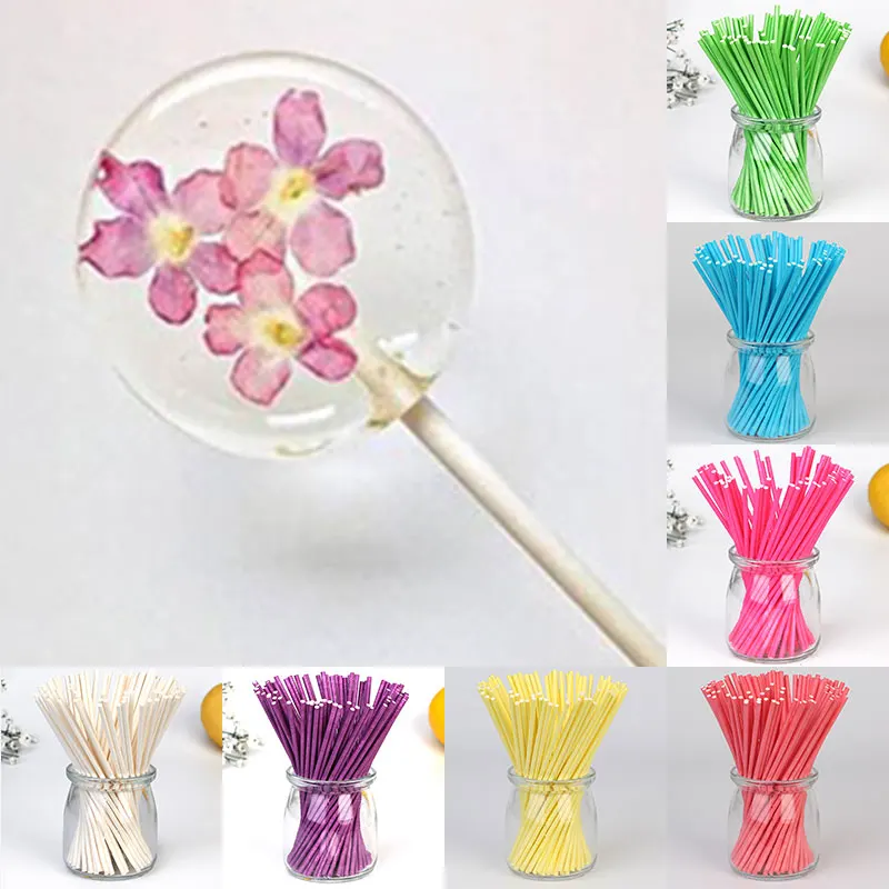 100 шт./компл. палочки для леденцов из пищевой бумаги разных размеров поп-палочки
