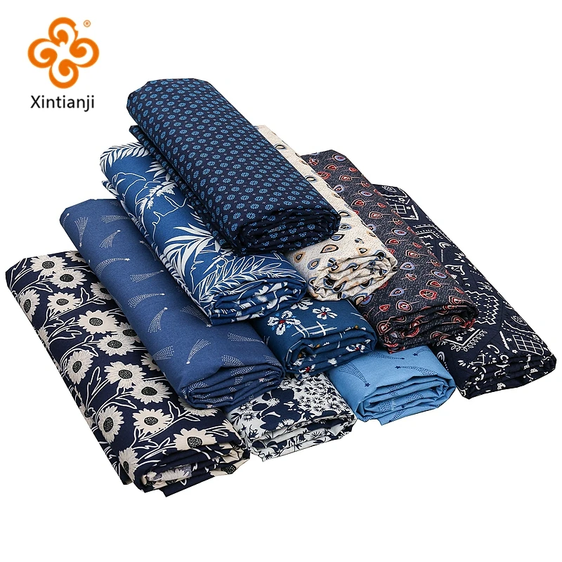 Тёмно синяя хлопковая ткань на полярда японская Ткань для шитья кимоно рукоделия