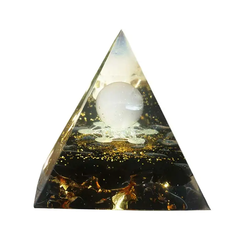 Orgonite Пирамидка 6 см символизирует Lucky цитрин Пирамида преобразователь энергии