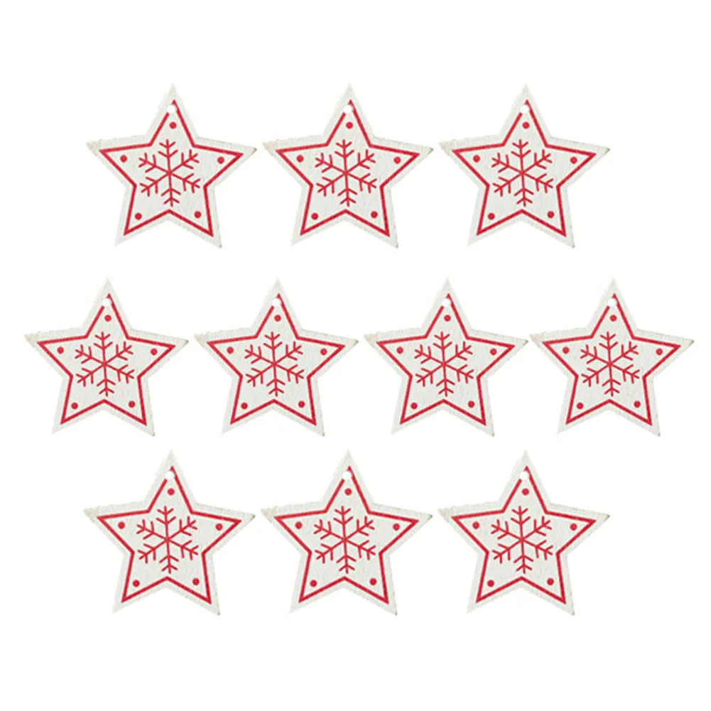 Star A-10PCS 1/10 шт. Рождественская елка украшения Рождество деревянные украшения Рождественские подвесной орнамент украшения дома Noel с утолщённой меховой опушкой - Цвет: Star A-10PCS
