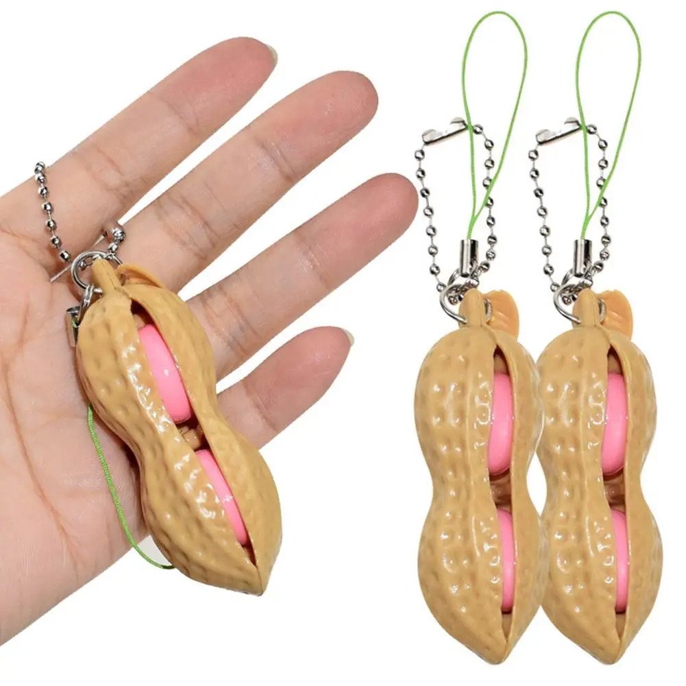 

1 шт. Новинка Детские игрушки креативный арахис снятие стресса брелок сумка кошелек Подвеска сжимаемая игрушка для снятия скуки подарок для...