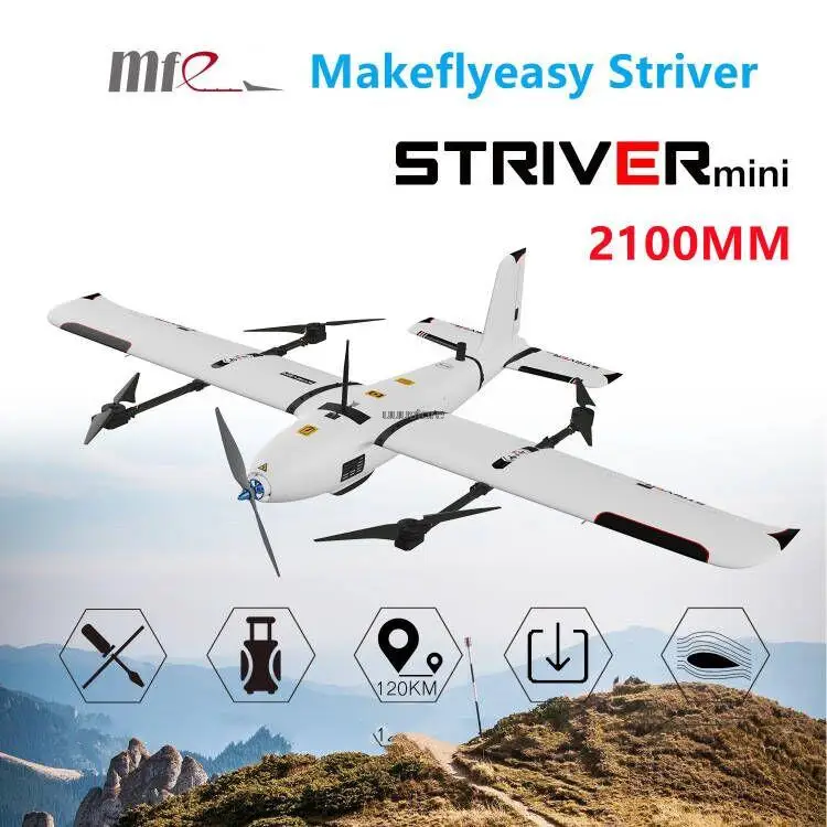 

Новинка 2021, радиоприемник Makeflyeasy VTOL версии 4 + 1, 2100 мм, переносчик для аэрофотосъемки, с фиксированным крылом, VTOL БПЛА, самолет