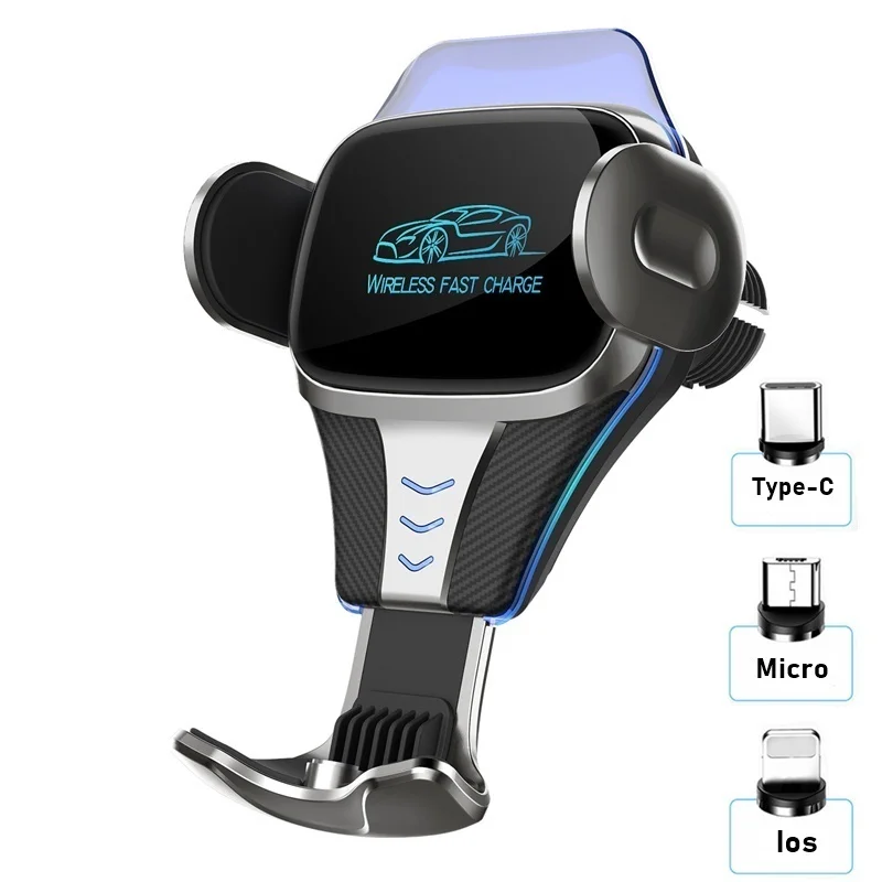 auto clamping 15w phone holder mount car air vent holder qi car charger universal fast wireless car charger with magnetic free global shipping