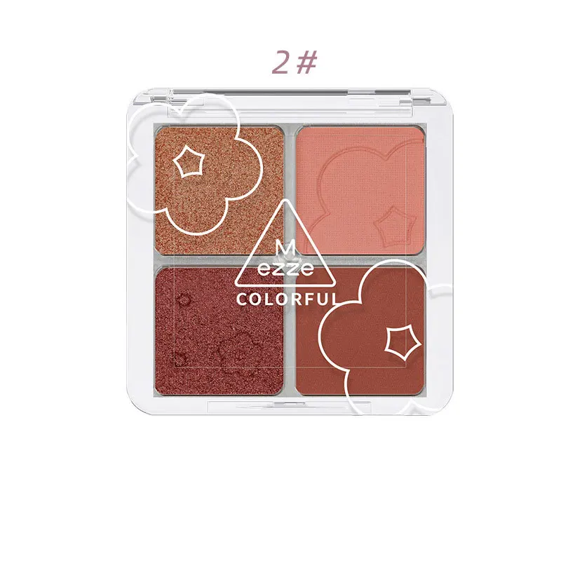 4 Colors Sequins Eyeshadow Earth Color Peach Blossom Mini Portable Pearlescent Waterproof Palette TSLM1 |